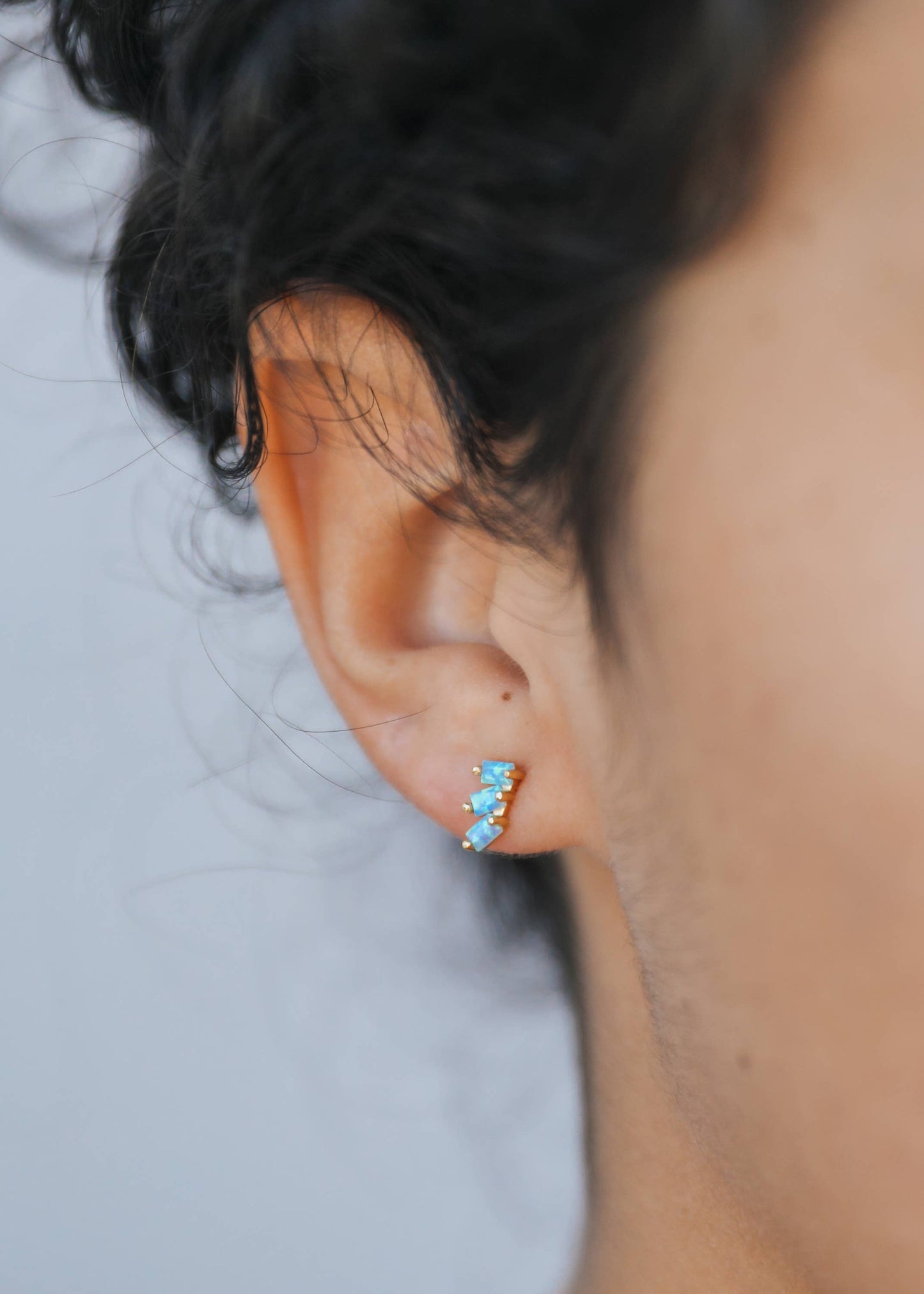 Offset Trio - Fire Opal - Earring