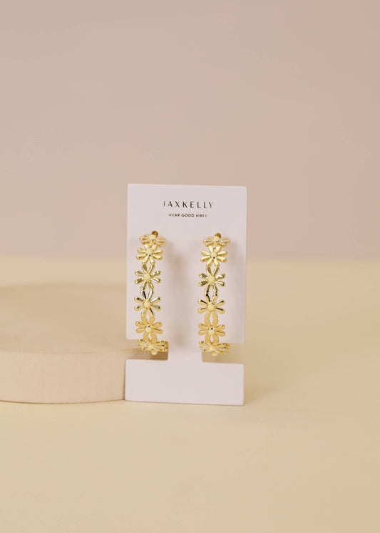 Daisy Chain Earrings - Enamel and Gold