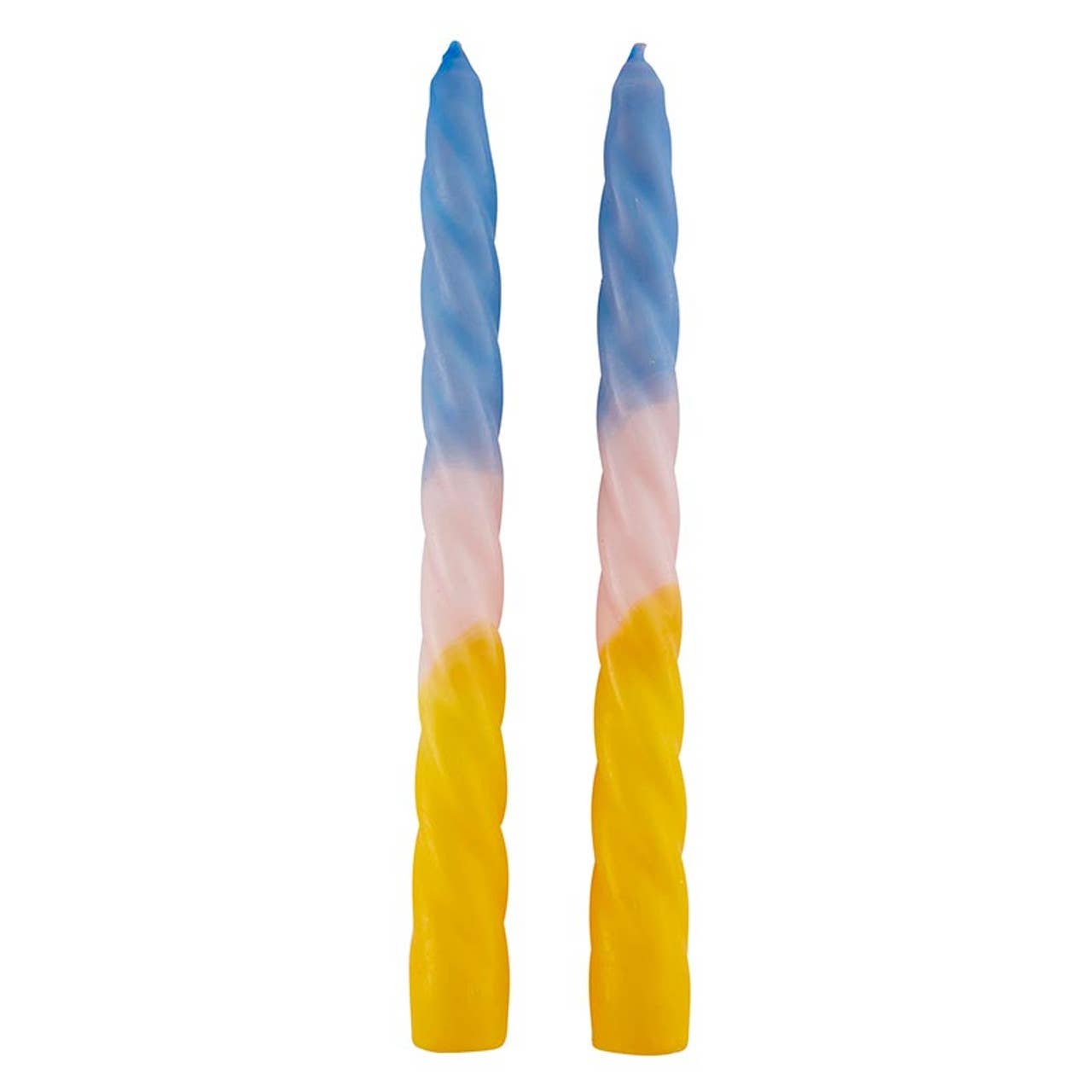 Tapered Candle - Light Blue-Pink-Yellow