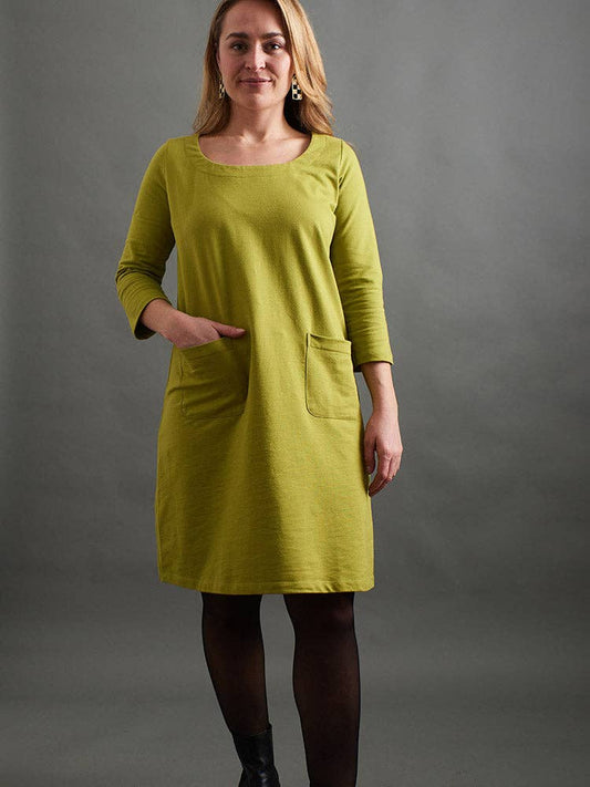 Sylvan Shift Dress Loop Knit Moss