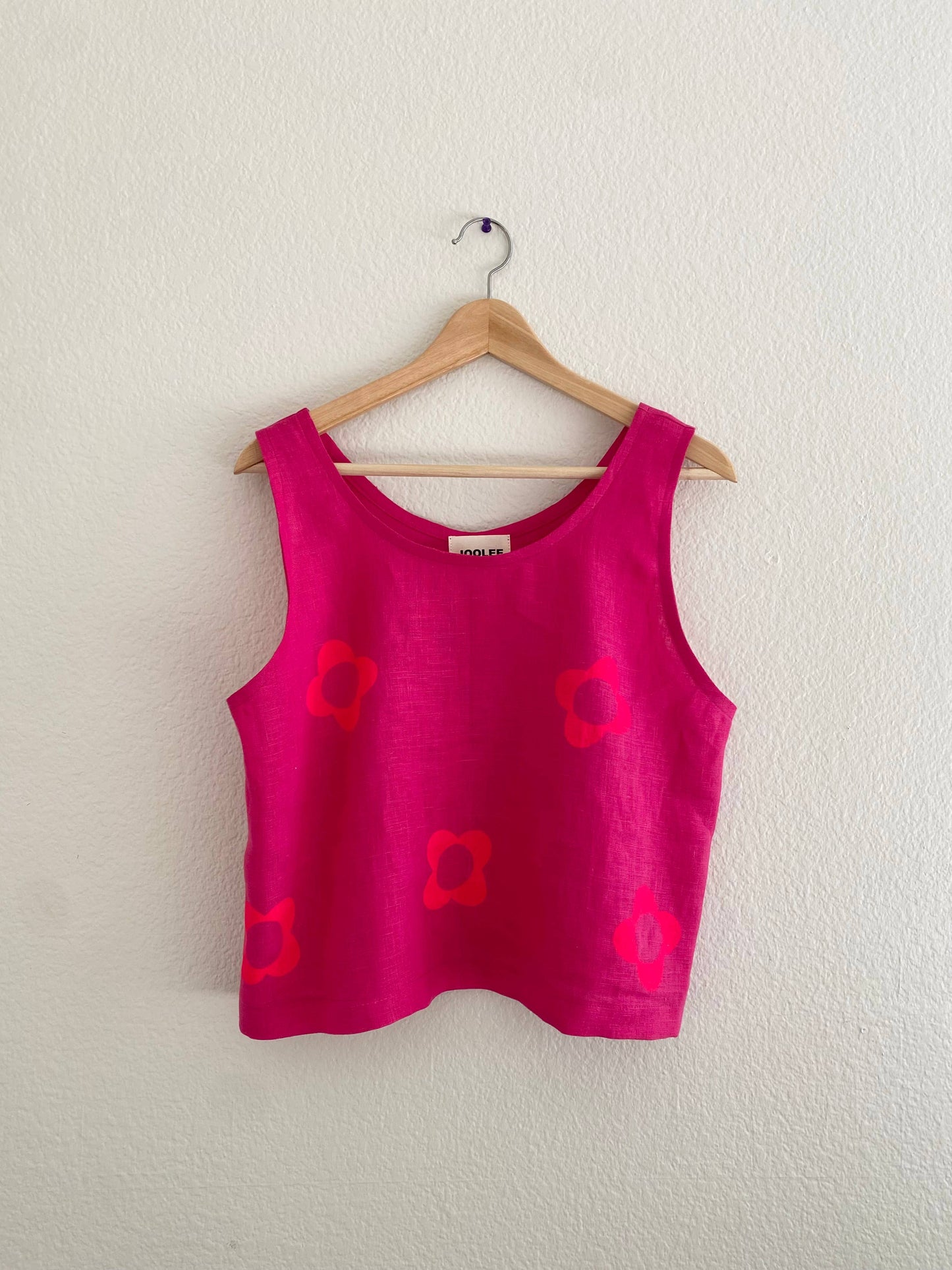 Rose pink linen top