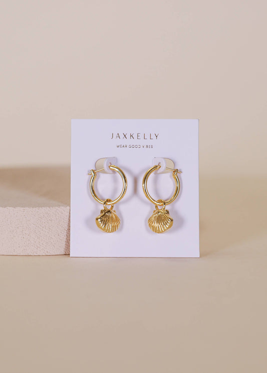 Seashell Hoop Earring - 18k Gold Plated