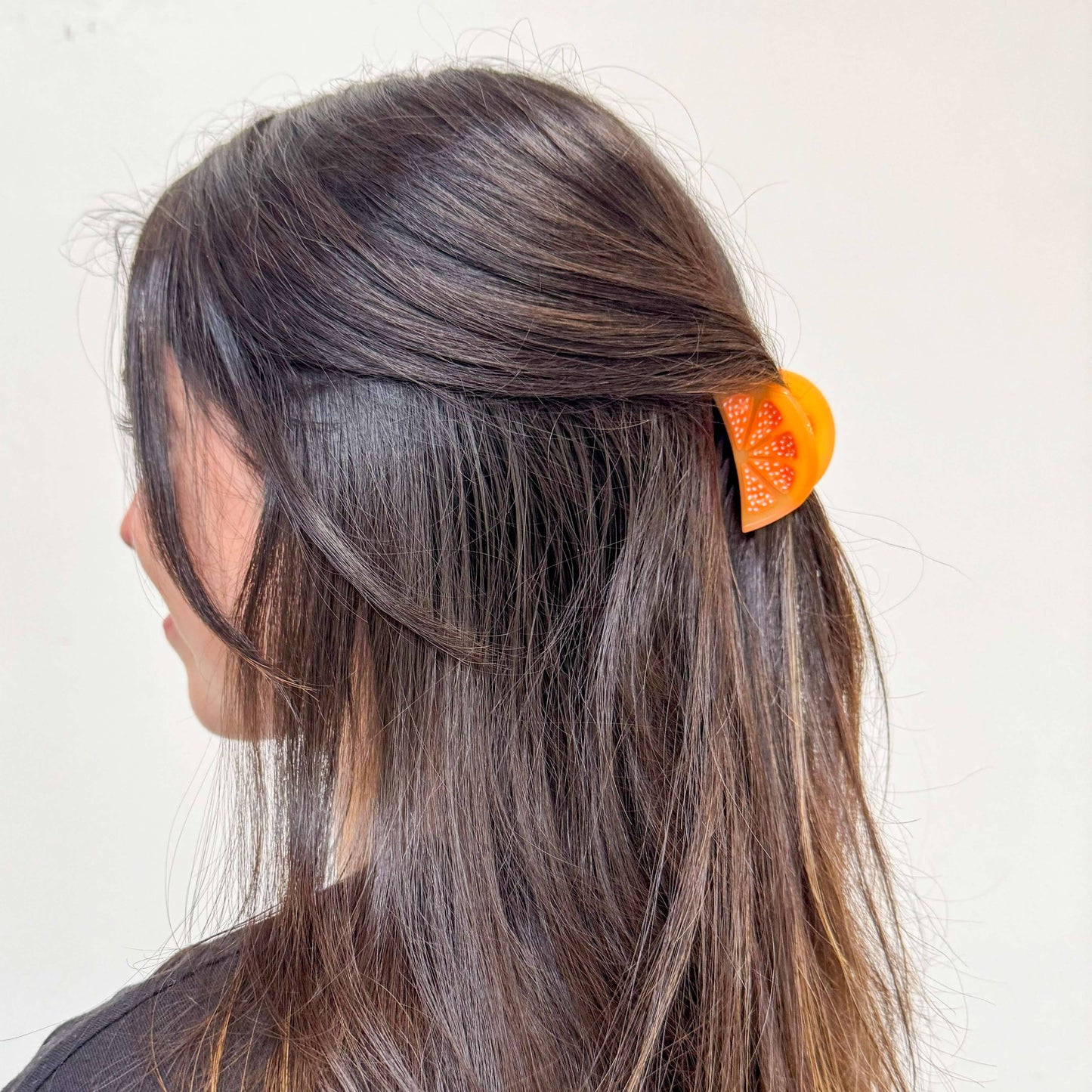 Mini Orange Slice Hair Claw Clip