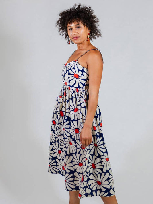 Sofia Midi Dress Navy Floral