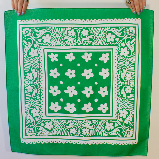 Floral Fields Bandana (Green)