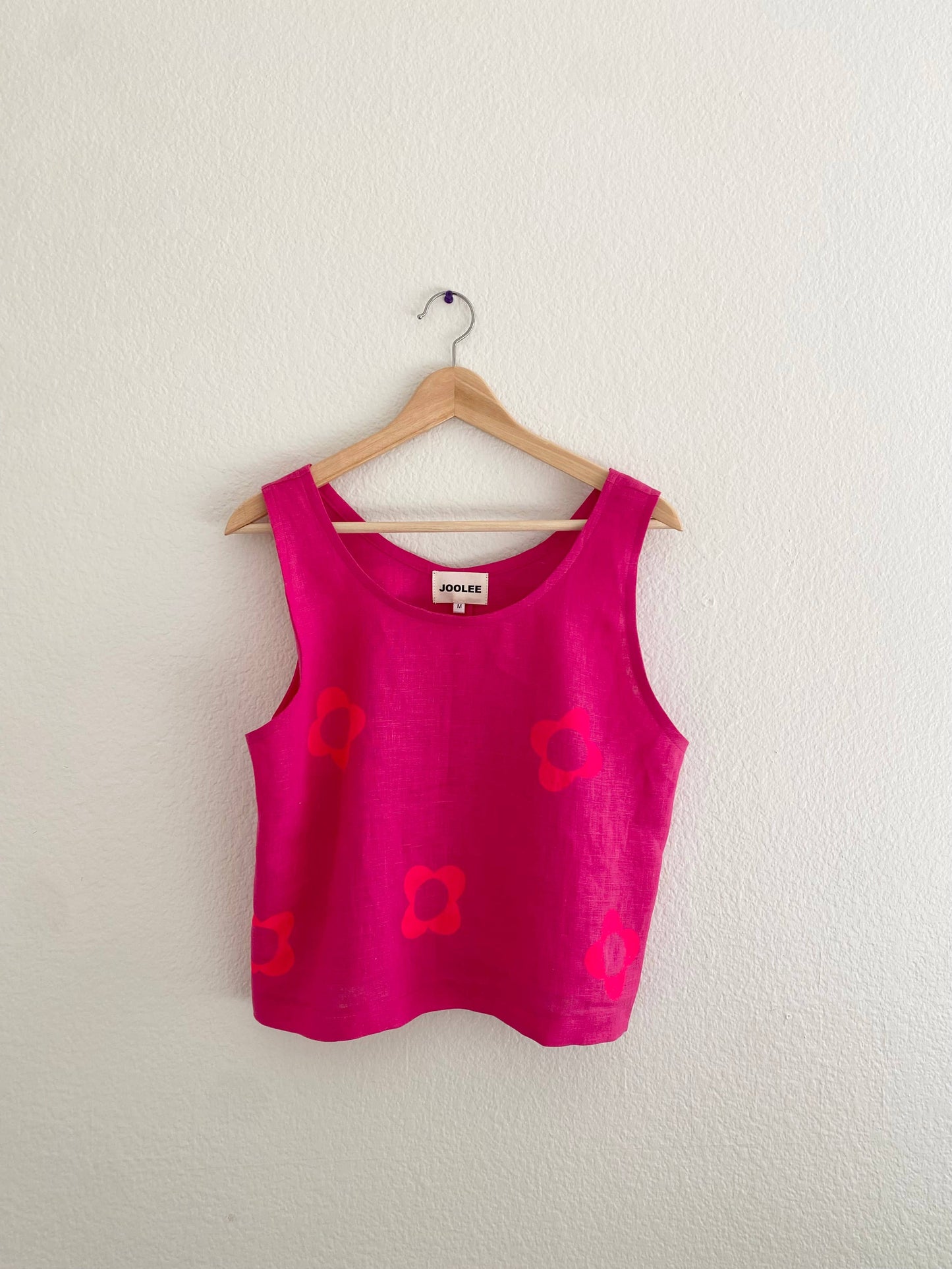 Rose pink linen top