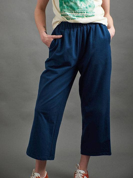 Fae Wide-Leg Pant Loop Knit Blue