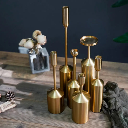 Metal Gold Plated Candle Holder