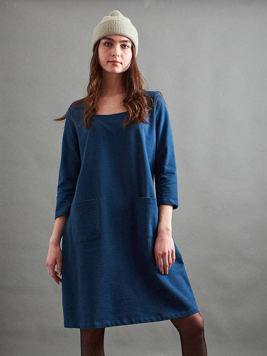 Sylvan Shift Dress Loop Knit Blue