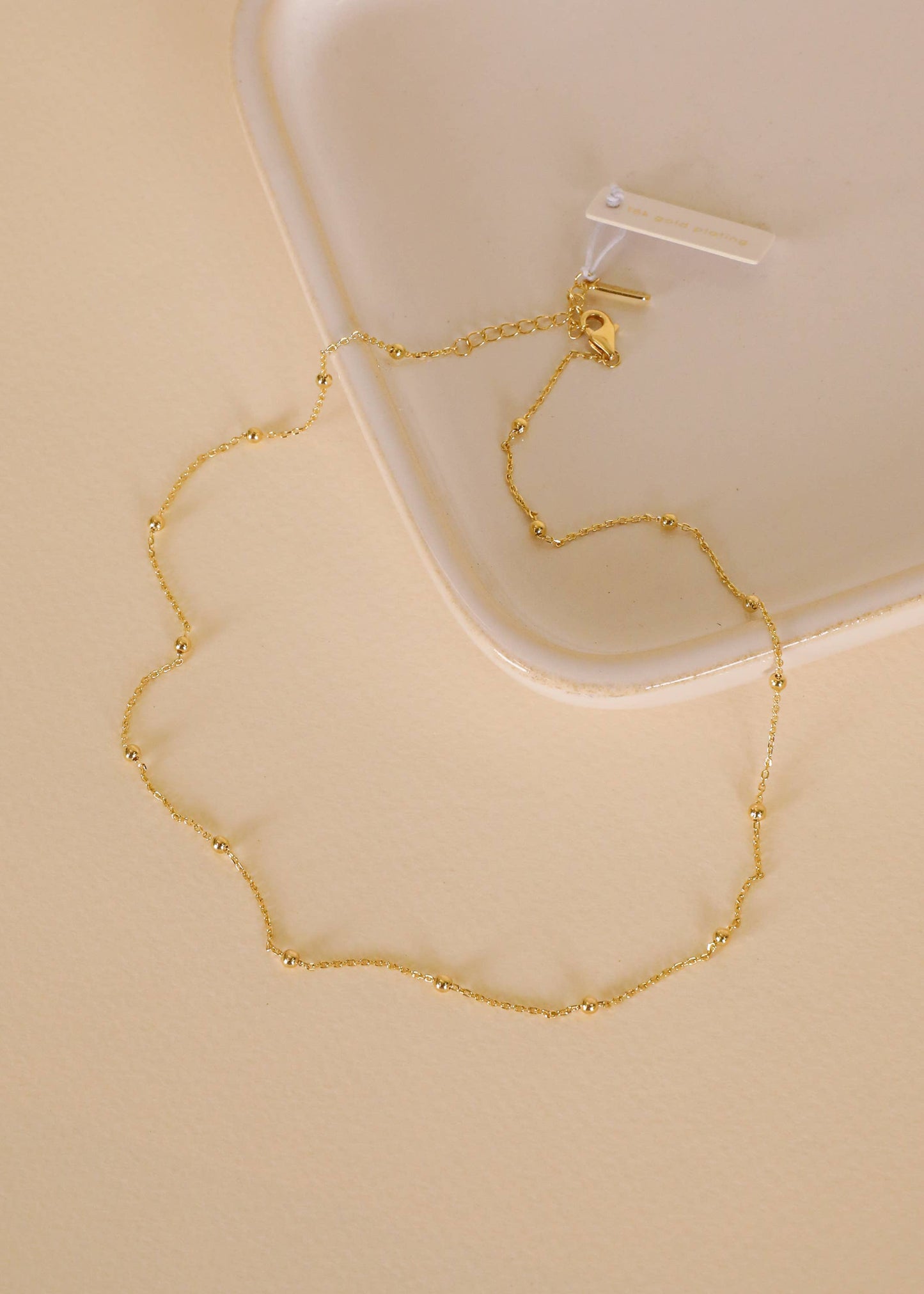 Gold Ball Necklace - 18k Gold Plating