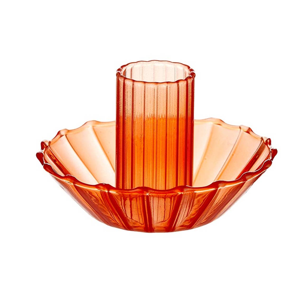 Glass Candle Holder - Red