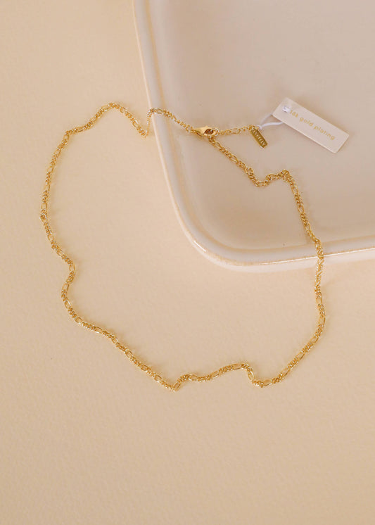 Simple Twist Chain Necklace - 18k Gold Plating