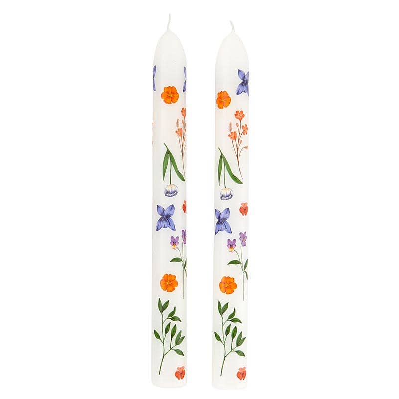 Tapered Candle - Boho Flowers - Set of 2