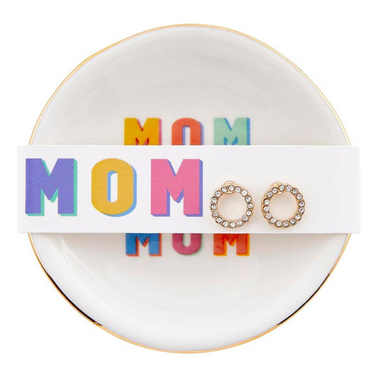 Trinket Tray &  Earring Set - Mom