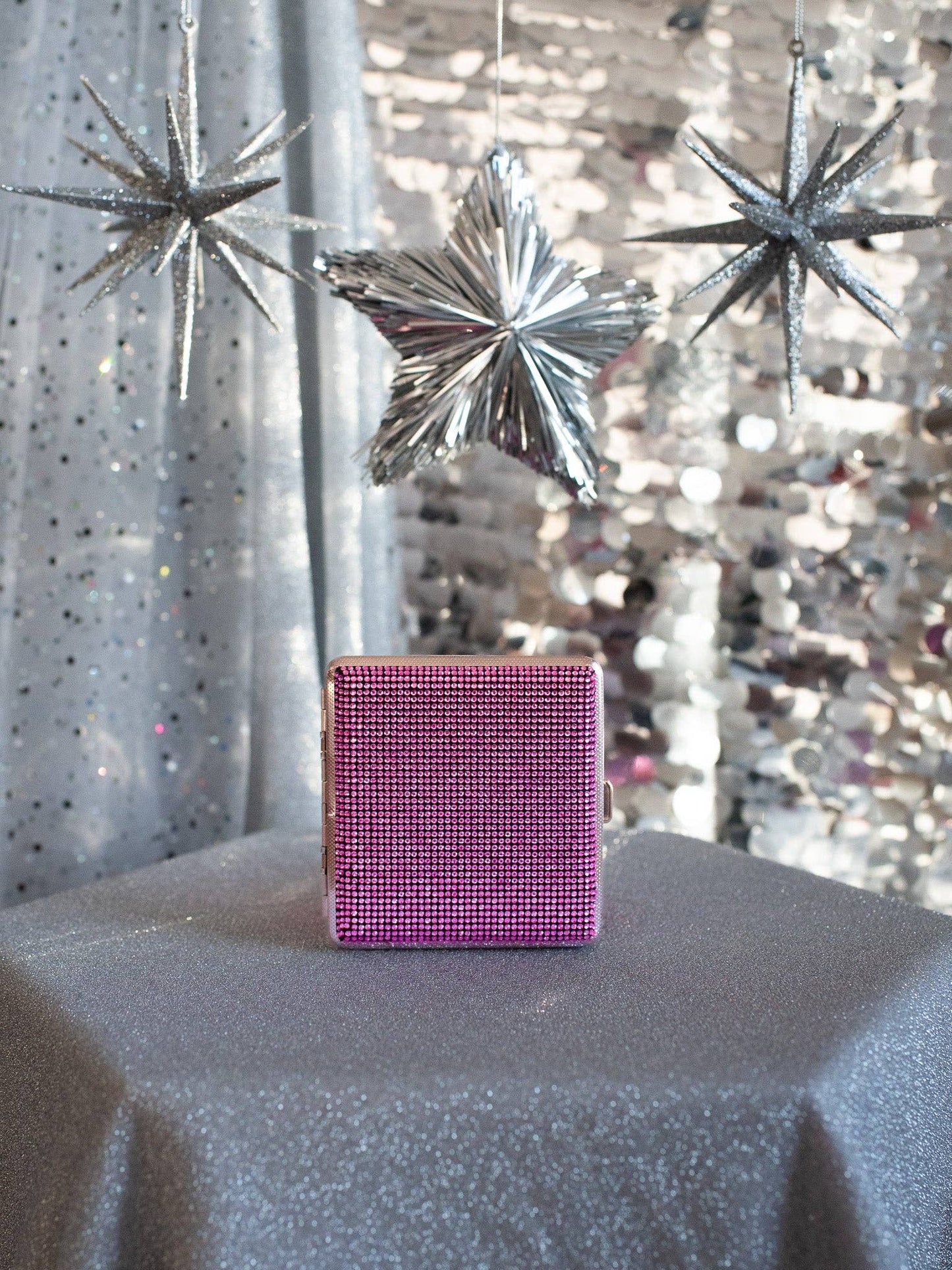 Rhinestone Cig Case- Pink