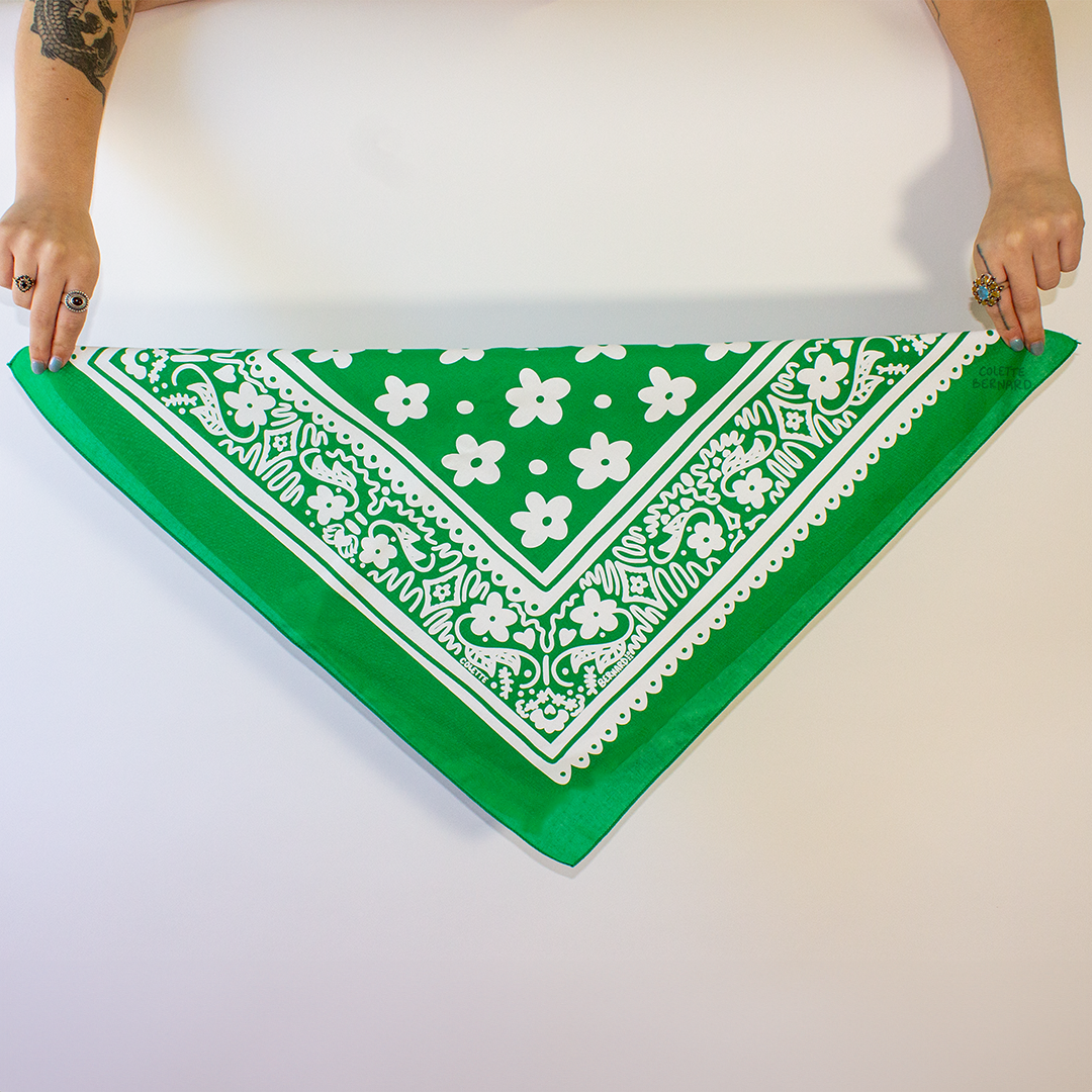 Floral Fields Bandana (Green)