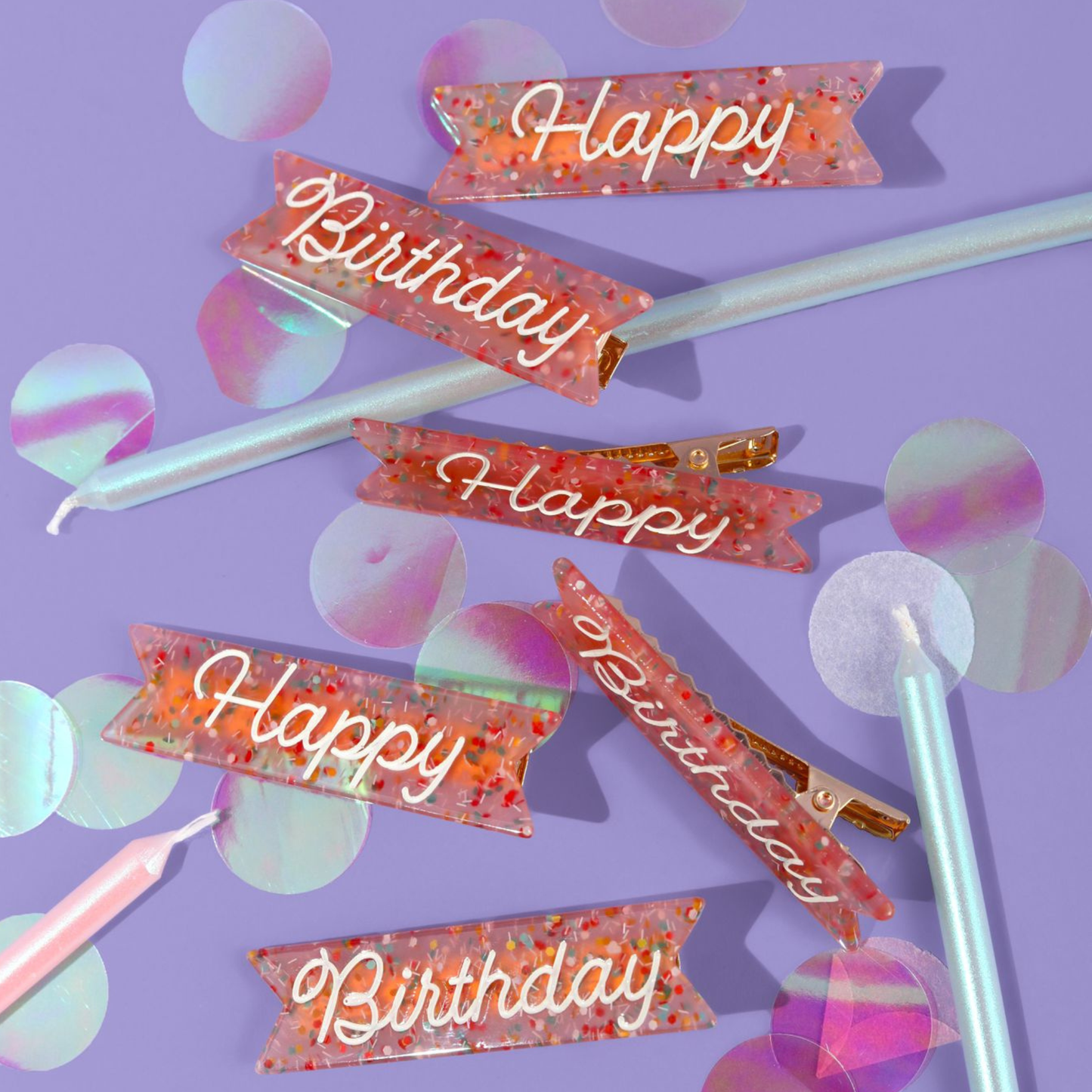 Happy Birthday Hair Clips - Cute fun Gift Hair Accessories